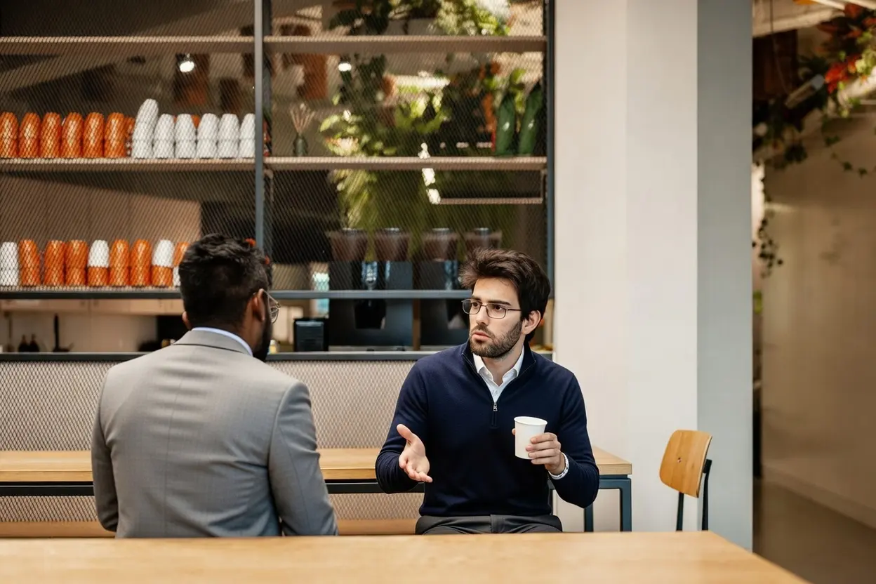 Een gesprek op kantoor over een zzp-opdracht